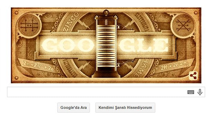 Google'ın Doodle'ı Ünlü Fizikçi Alessandro Volta