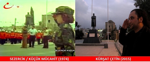 17. Sezercik, törende askere selam verirken... Yer: Lefkoşa