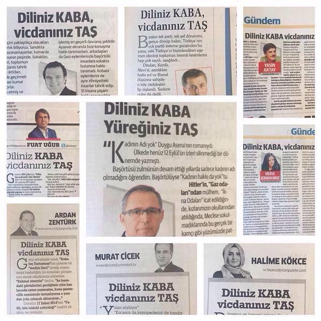 3. 15 Yazardan Ortak Başlıkla Kabataş Yazısı: 'Diliniz KABA, Vicdanınız TAŞ'
