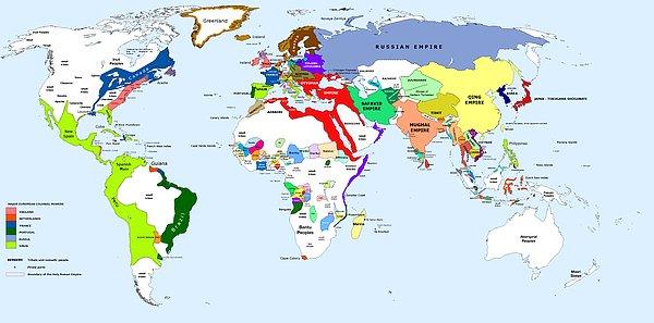 1700 Yılında Dünya Siyasi Haritası