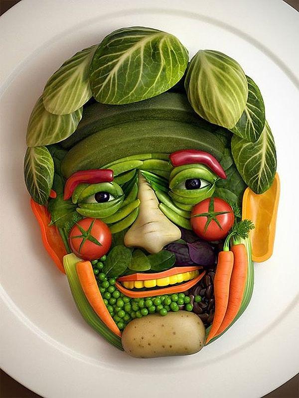 3. Karşınızdaki vejetaryen bir kadın ise onu sebze portrenizle güldürmek, hiç de fena bir fikir olmaz...
