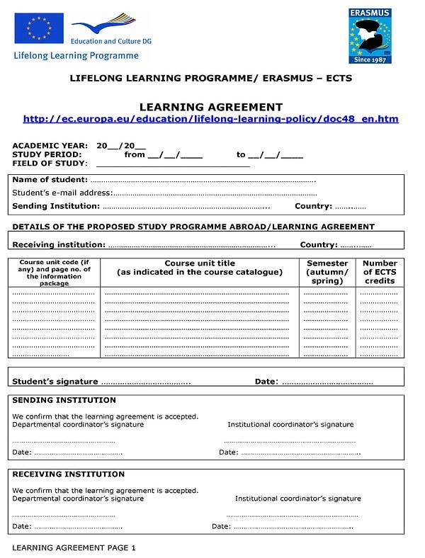 1. Learning Agreement