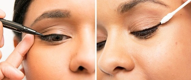 Eyeliner sürerken cildinizi sağa sola çekiştirmeyin.