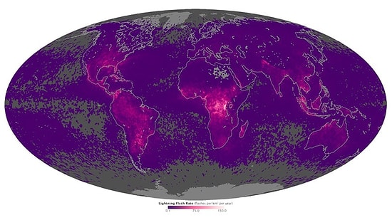 Dünya'nın 'Yıldırım Haritası'