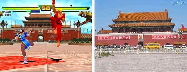 10. Street Fighter EX ve Çin'deki Tienanmen Kapısı