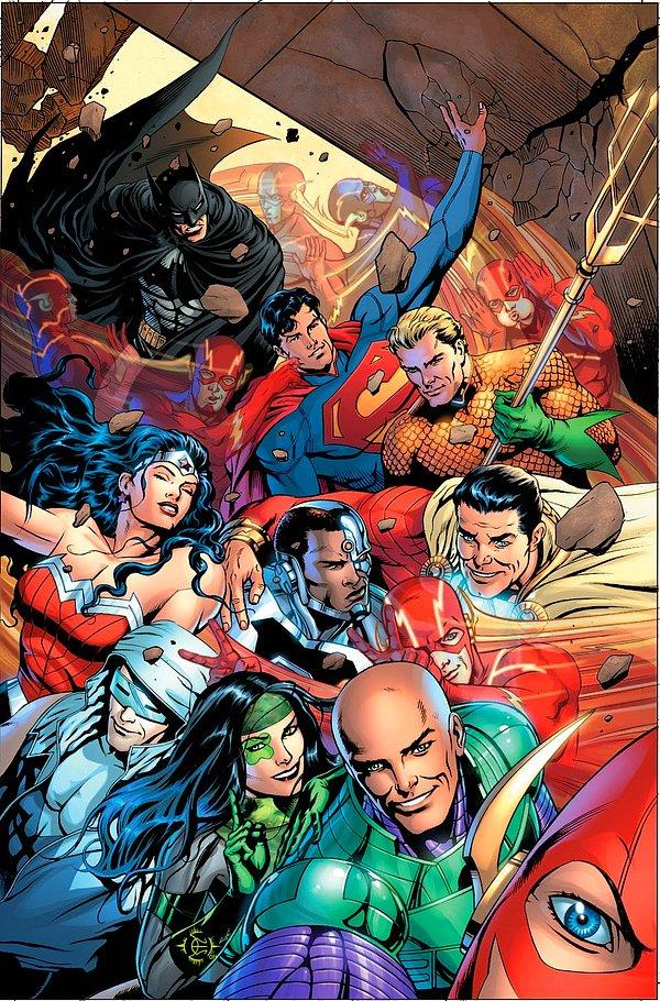 Justice League grup selfie'si