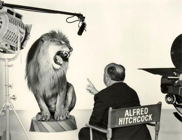 16. Alfred Hitchcock o meşhur aslan kükremesinin çekimlerini yaparken