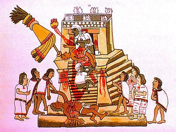 17. 1487 yılında Aztek tapınağındaki ayinlerde 20 binin üzerinde insan kurban edilmiştir.