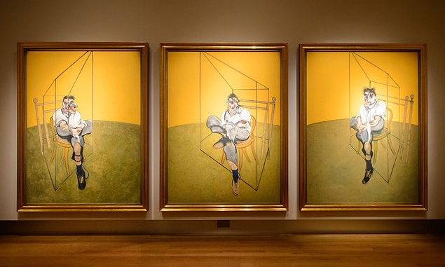 Francis Bacon, Three studies of Lucian Freud, 1969, tuval üzerine yağlı boya, 198x147.5 cm (her parça)