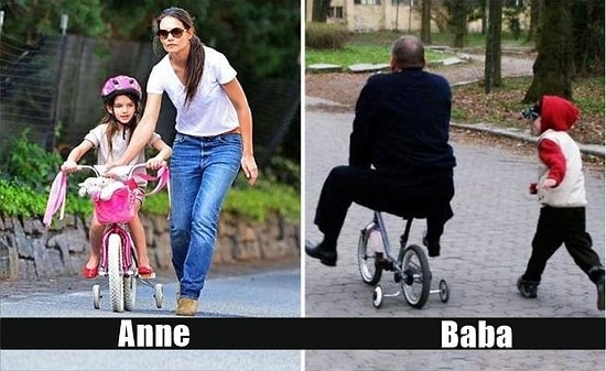 Anne ve Babaların Çocuk Bakımına Çok Farklı Yaklaştığını Gösteren 15 Karşılaştırma