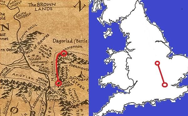 6. Black Gate’ten Minas Morgul kale kentine 35 saatte 177 km yaparak ulaştılar.