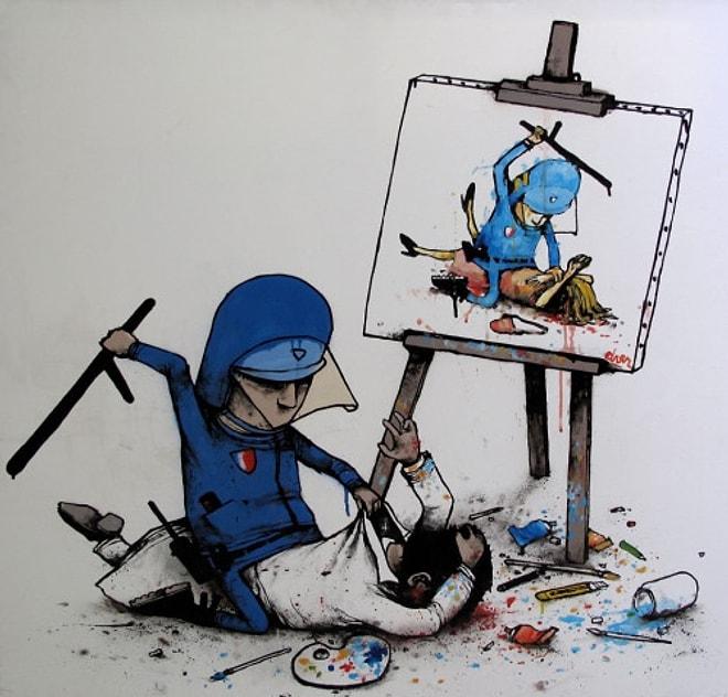 Fransız Sokak Sanatçısı Dran‘dan Günümüz Dünyasını Eleştiren Harika İllüstrasyonlar