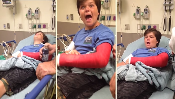 Bilinci Yerine Geldikten Sonra Kolunu Alçıda Gören Çocuğun Şoka Uğraması