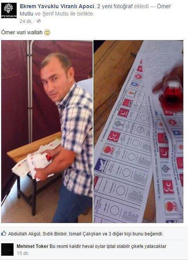 Urfa’da Ömer isimli bir kişi çok sayıda boş oy pusulasında Halkların Demokratik Partisi’ni (HDP) oylayarak hile yaptı
