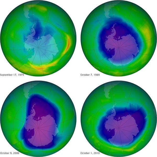 19. Ozon tabakasındaki delik gün geçtikçe küçülmektedir ve 2012 yılında son on yılda olduğundan daha küçük olarak ölçülmüştür.