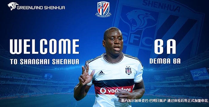 Shanghai Shenhua, Demba Ba'yı Resmen Açıkladı