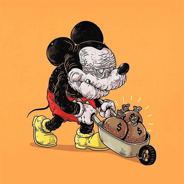13. Mickey Mouse: Emekli maaşını çekmiş.