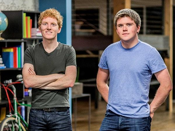 2. İrlanda: 26 yaşındaki Patrick Collison ve John Collison, 5 milyar yatırım ile Stripe'ın kurucu ortağı oldular.