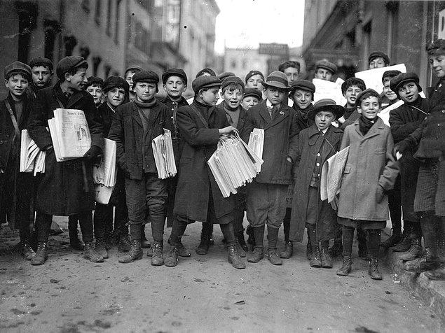 15. New Jersey'de gazete satan çocuklar. (1909)