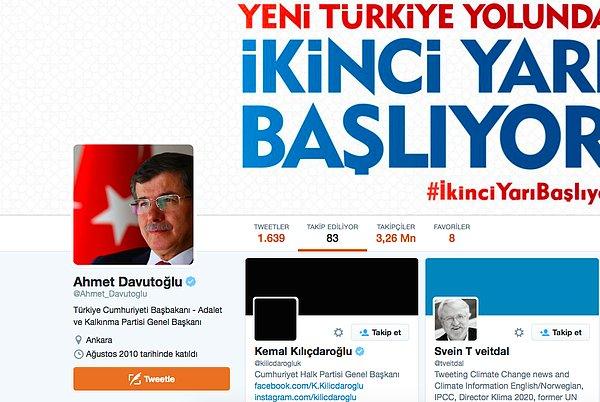 Davutoğlu, Kılıçdaroğlu'nu Twitter'dan takip etmeye başladı