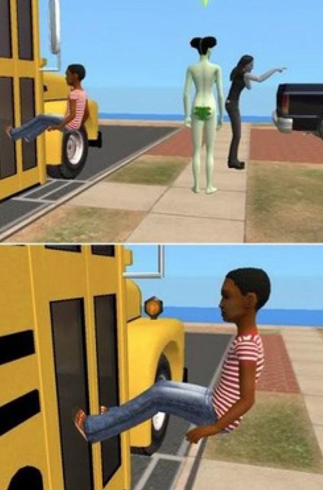 2. When your sim doesn't want to go to school.