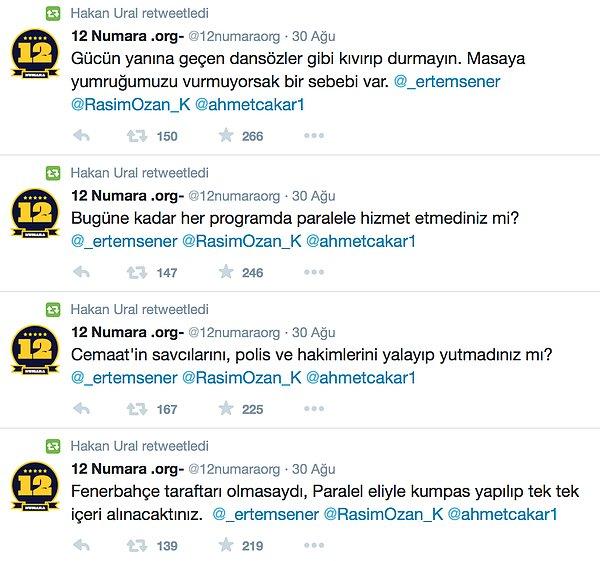 1. Fenerbahçe taraftarı, aynı zamanda FB TV yorumcularından Hakan Ural geçtiğimiz günlerde 3 Temmuz süreci ile ilgili RT'lerinde Ertem Şener'in Derin Futbol programını ile fikirlerini belirtmişti.