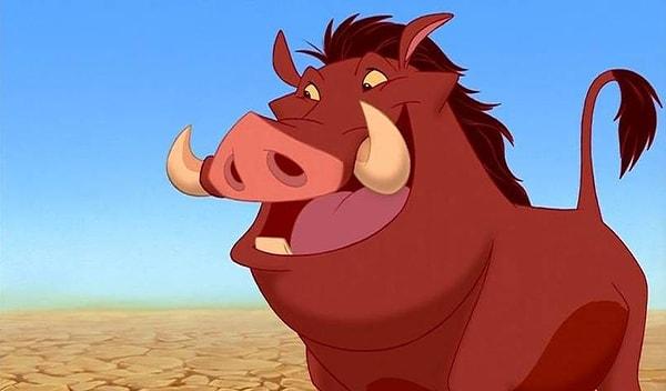 1. Aslan Kral'daki Pumbaa, çizgi film tarihinde osuran ilk karakterdir.