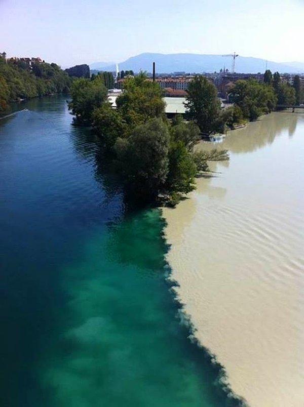 7. Rhone ve Arve nehirleri, Cenevre İsviçre
