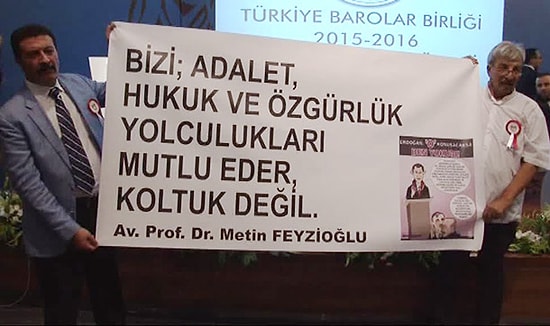 Adli Yıl Açılışında Feyzioğlu'ndan Erdoğan'a Pankartlı Gönderme