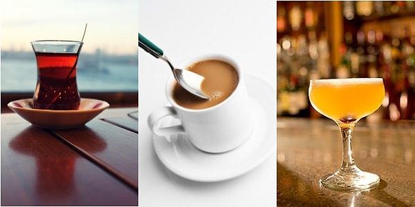 15) Çay, Kahve, Alkollü içecek