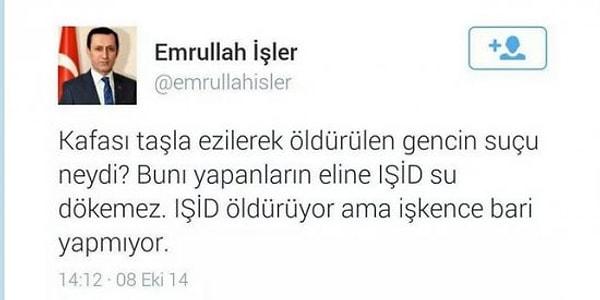 25. AKPli vekilin IŞİD tweeti