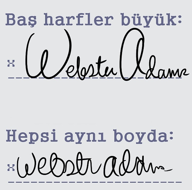 3. Bazıları imzalarında baş harfleri daha büyük yazar. Peki ya sen?