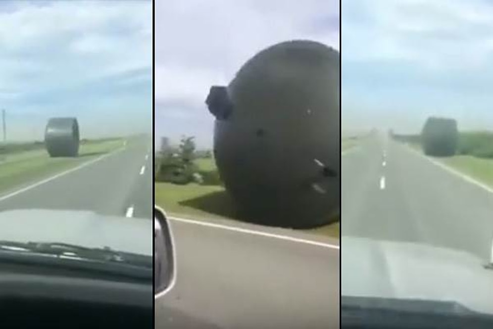 Yolda Giderken Yanınızdan Dev Bir Depolama Tankı Geçse Ne Yaparsınız?