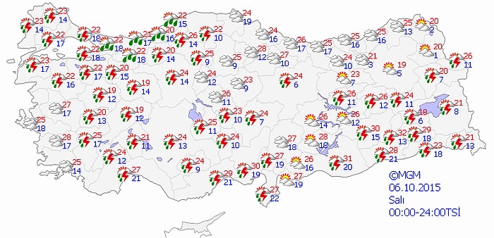 Ülkemiz Balkanlar Üzerinden Gelen Serin ve Yağışlı Havanın Etkisinde