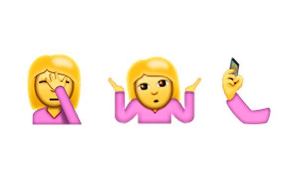 İfadelerde bulunan emojilere de, pişman olan ifade,¯\_(ツ)_/¯ diye bildiğimiz "Bilmiyorum ki" ifadesi ve selfie çeken ifade geliyor.