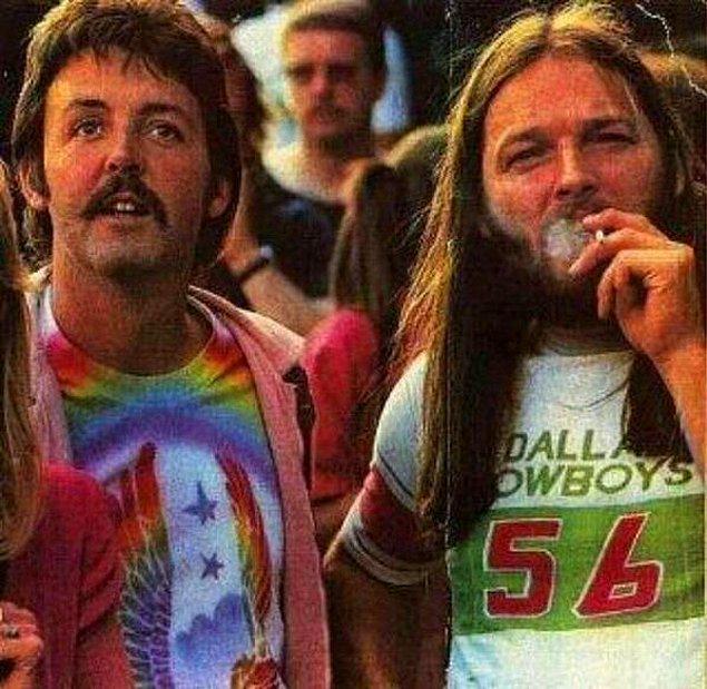 20. Paul McCartney ve David Gilmour, Led Zeppelin konserinde, 1970.