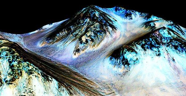 25. NASA geçtiğimiz günlerde Mars'ın yüzeyinde tuzlu suyun varlığına kanıt oluşturan veriler elde etmişti. Suyun aşındırmasıyla oluştuğu düşünülen oyuklar fotoğraflanmıştı. (7 Ekim)