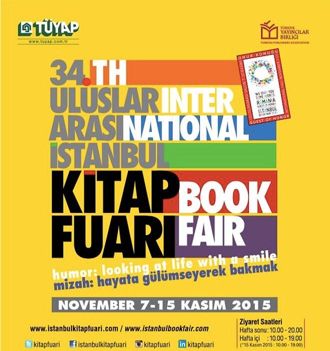 34. Uluslararası İstanbul Kitap Fuarı 7- 15 Kasım'da!