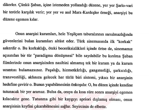 Kemal Sunal'ın Yüksek Lisans Tezinden Alıntılarla İnek Şaban Değil Anarşist Şaban