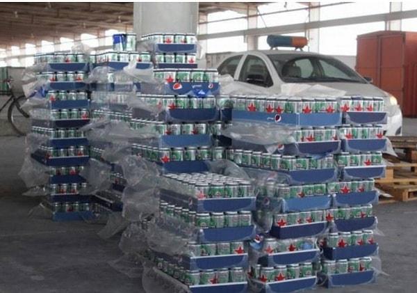 El Batha sınır kapısında tam 48 bin adet bira, Pepsi etiketiyle ele geçirildi.