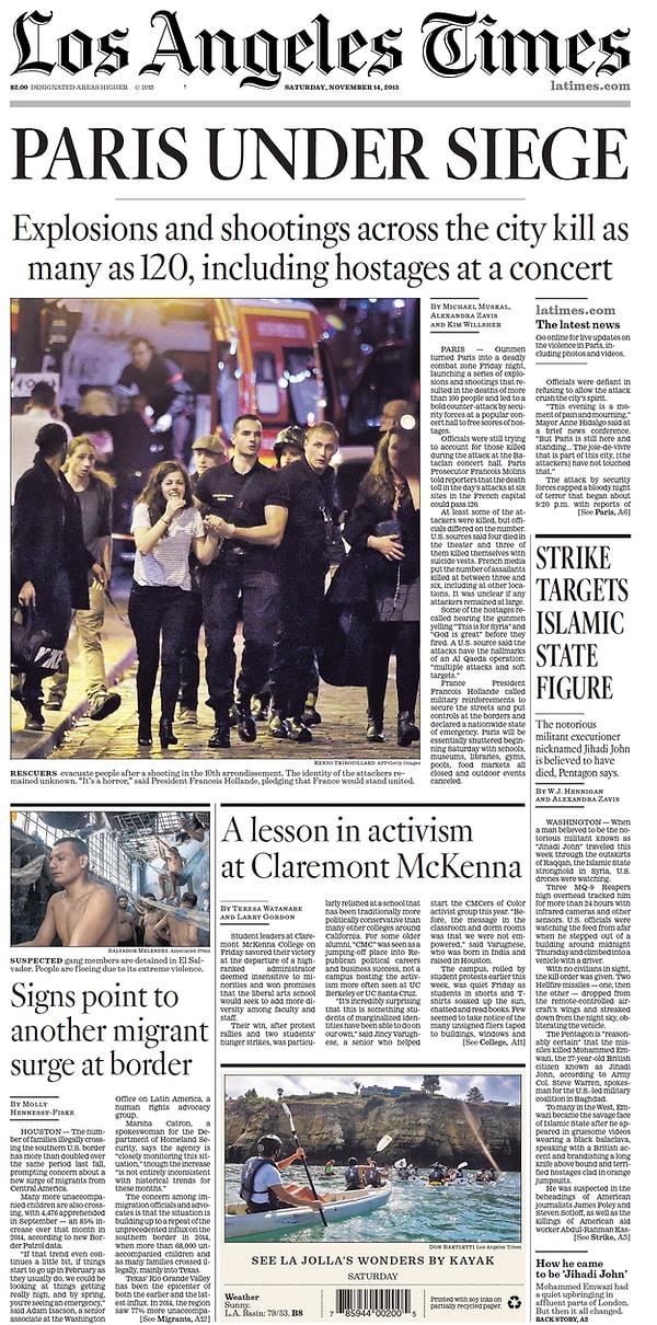 12. Los Angeles Times (ABD): Paris Kuşatma Altında