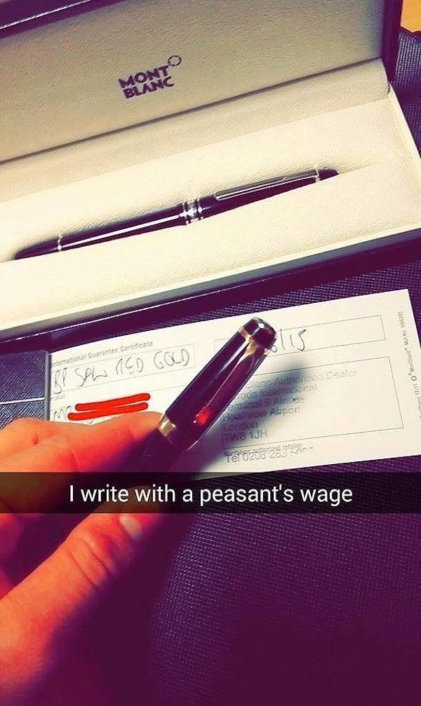 17. Yazdığım kalem sizin bir maaşınız kadar diyor velet...