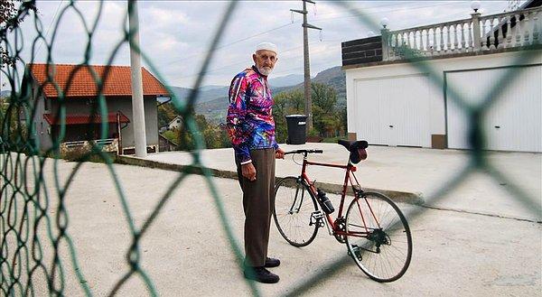 Mehmet Amca Bosna'daki bisiklet yarışlarının en yaşlı yarışmacısı!