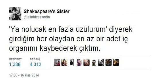 Twitter'ın Atarlı Giderli Kadınlarından Shakespeare's Sister'ın 23 Başına Buyruk Tweeti