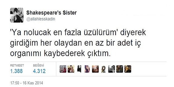 Twitter'ın Atarlı Giderli Kadınlarından Shakespeare's Sister'ın 23 Başına Buyruk Tweeti