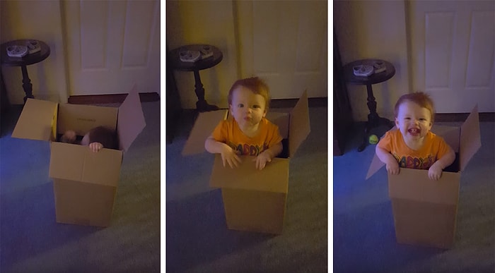 Bir Kutudan Çıkabilecek En Tatlı Şey: Aşırı Sevimli Gülen Bir Bebik