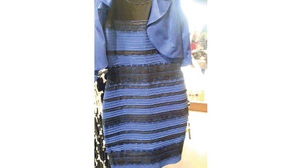 1. Öncelikle meşhur elbisede hangi renkleri görmüştün?