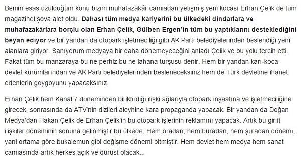 Ve ekledi: Eşi Erhan Çelik hem eşine destek veryor hem de AKP belediyelerinden otopark ihalesi kovalıyor.