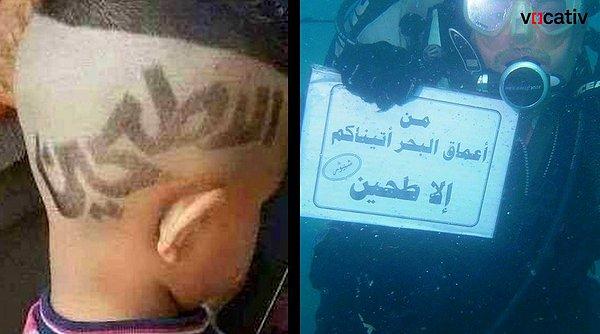 Çocuklar saç tıraşı yaptırırken Ebu Azrail'in ismini yazdırıyor, ismiyle su altında fotoğraflar çekiliyor.