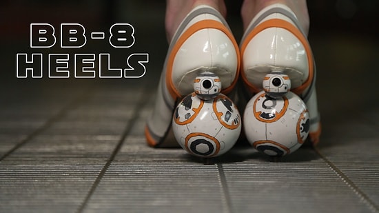 Star Wars Hayranı Kadınlar İçin Tasarlanan BB-8'li Topuklu Ayakkabı